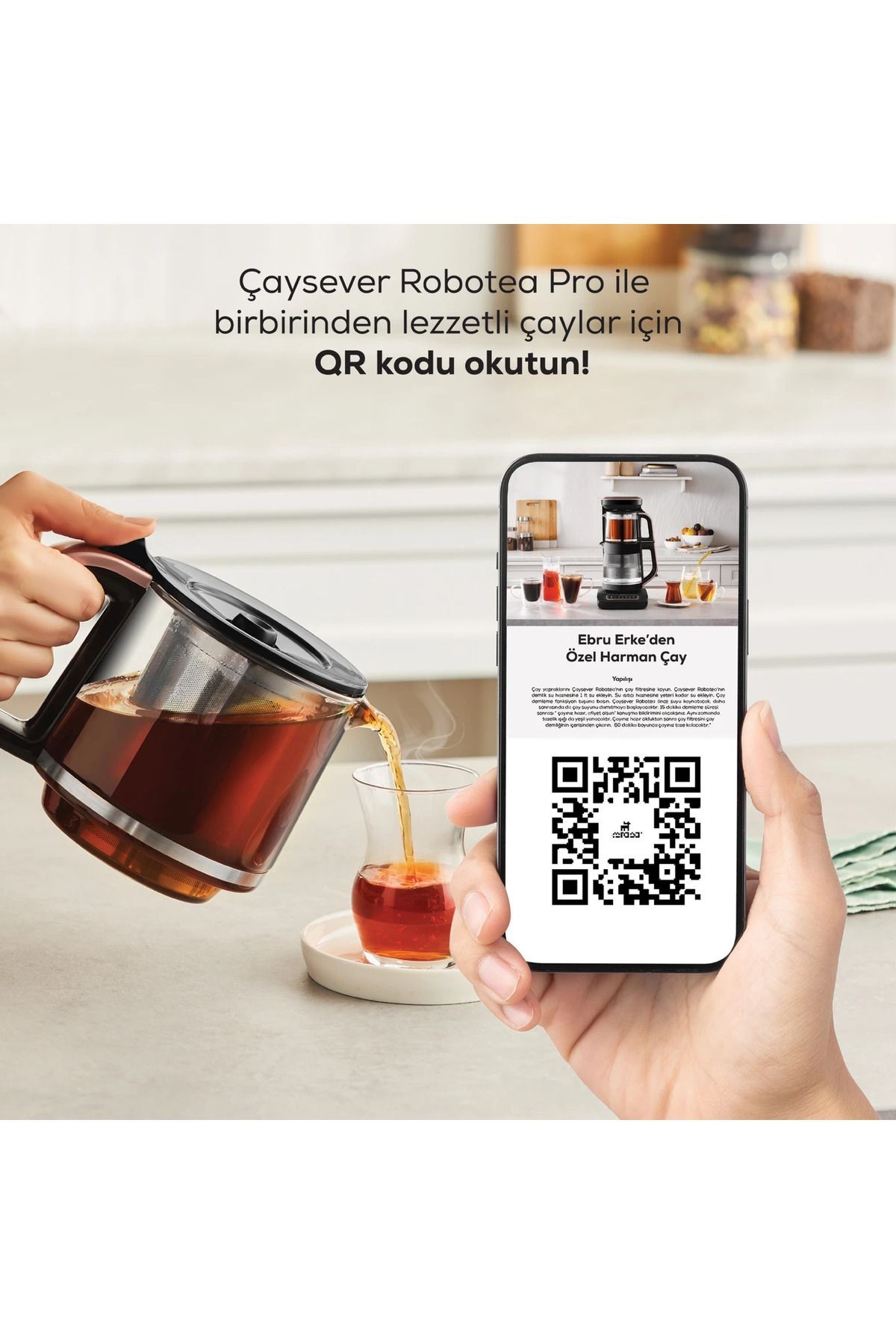 Karaca Robotea Pro 4 in 1 Konuşan Cam Çay Makinesi Black Copper