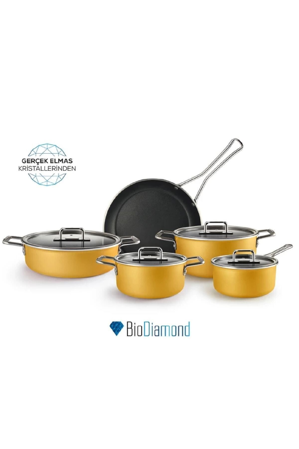 Mastermaid Biodiamond 9 Parça Tencere Seti Yellow