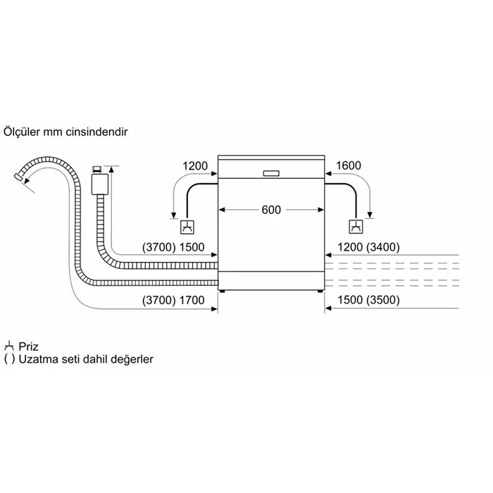 Siemens SN25EI82AT 7+1 Programlı Home Connect Inox Bulaşık Makinesi