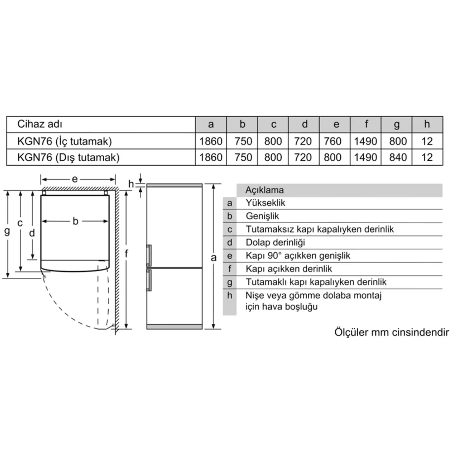 Siemens KG76NCXE0N XL BlackSteel NoFrost Buzdolabı