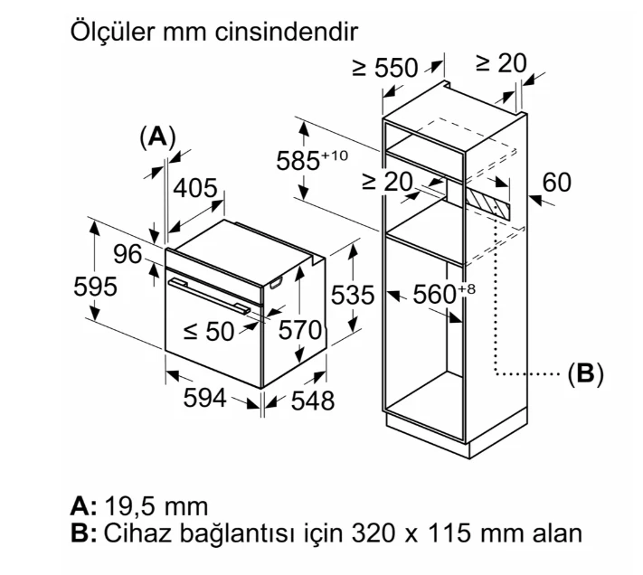 SİEMENS HJ852GYW0T Ankastre Fırın 60 x 60 cm Beyaz
