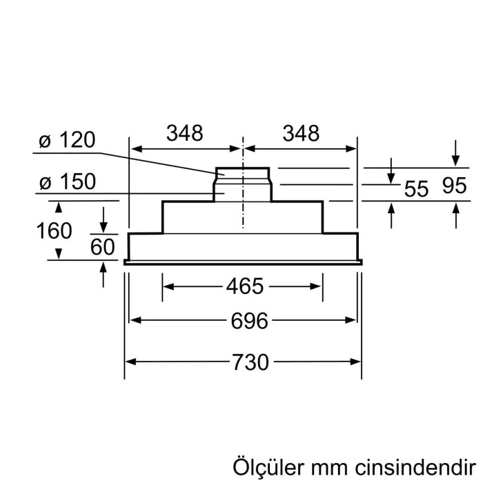 Siemens LB75565 75 cm. Gömme Aspiratör