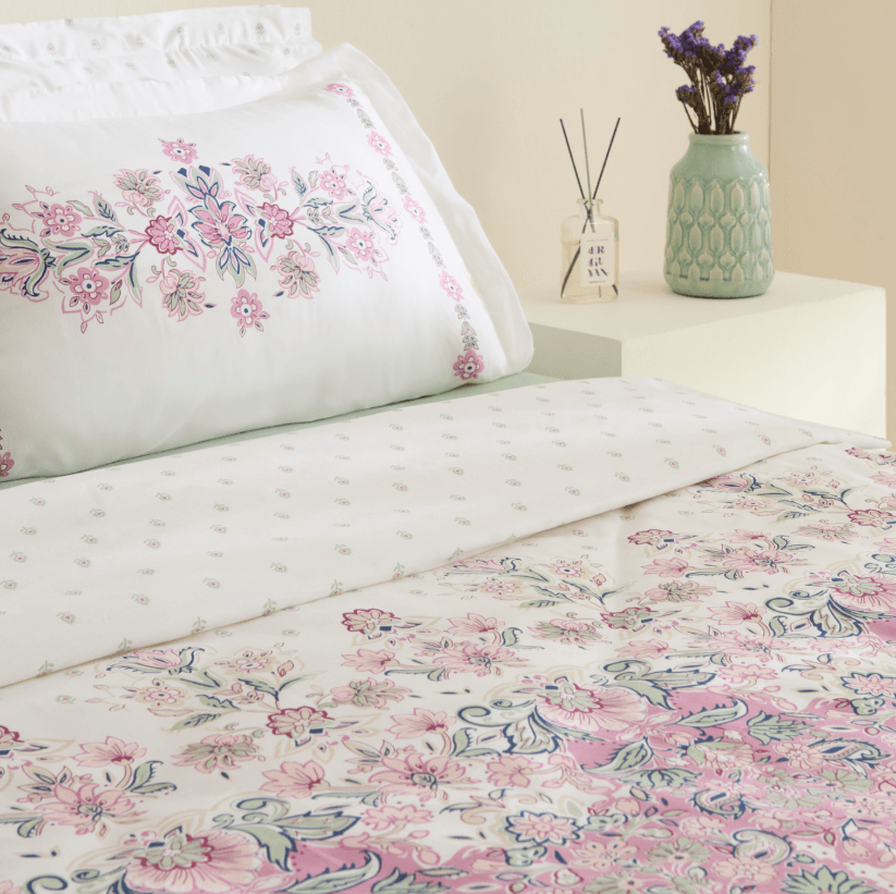 Karaca Home Arney %100 Pamuk Çift Kişilik Nevresim Takımı Pembe