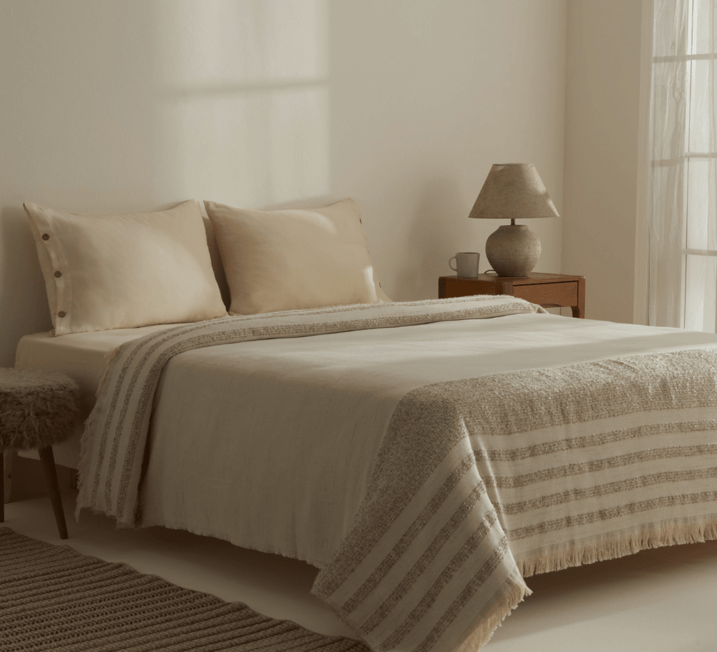 Karaca Home Amanda Çift Kişilik Krep Jakar Pike Takımı Bej
