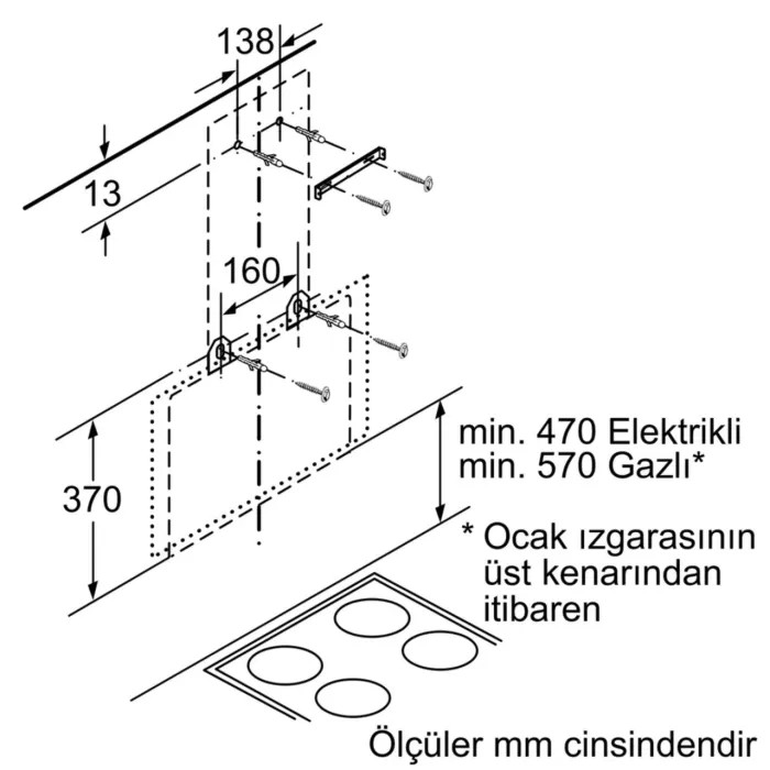 Siemens LC68KAK60T 60 cm Siyah Cam Davlumbaz