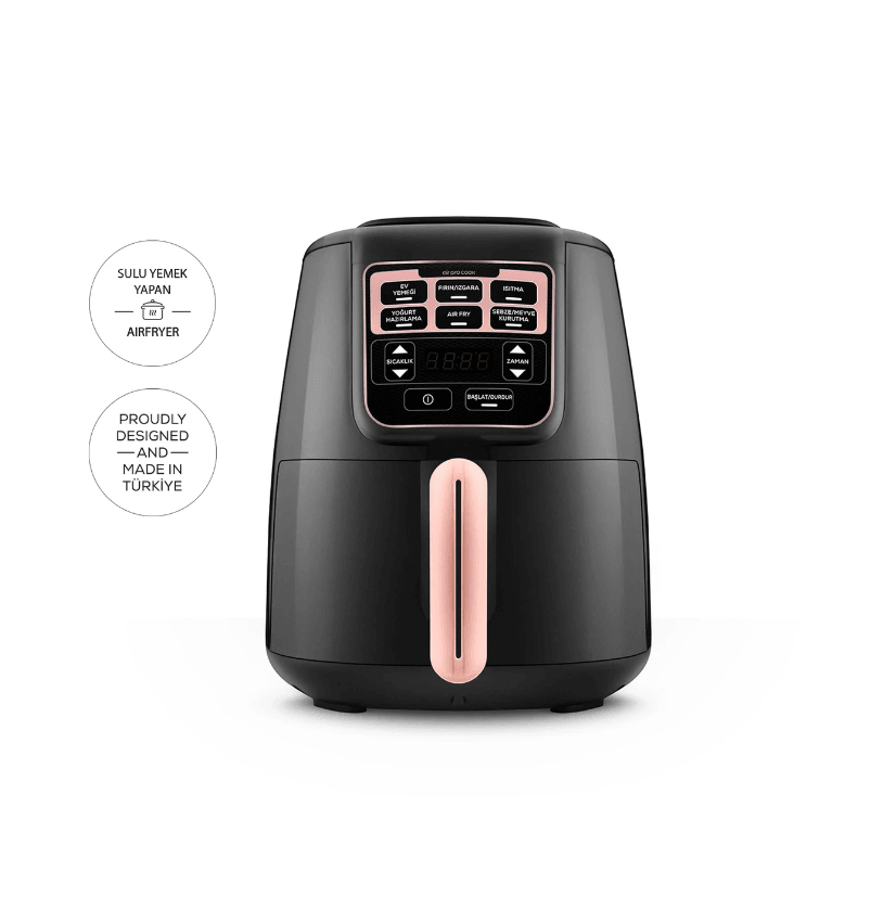 Karaca Air Pro Cook XL 2 in 1 Konuşan Airfryer Rosegold 4 Kişilik