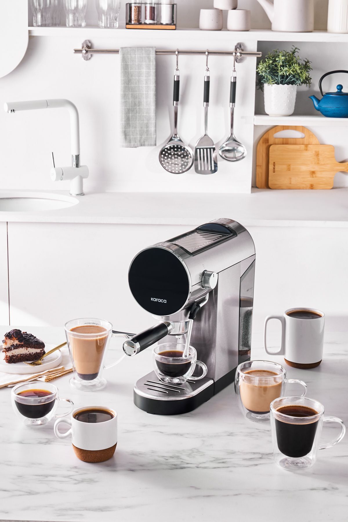Coffee Art İnox Dijital 20 Bar Öğütülmüş Espresso Cappuccino ve Kapsül Kahve Makinesi