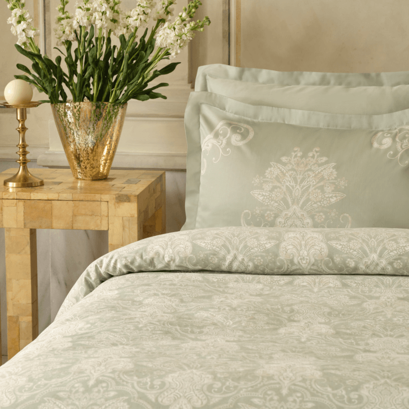 Karaca Home Holly 80 Tel %100 Pamuk Saten Çift Kişilik Nevresim Takımı Mint