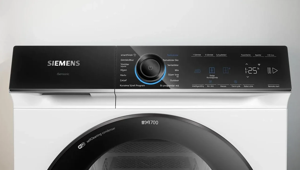 SİEMENS WQ45B2A0TR 9 kg Isı Pompalı Home Connect Çamaşır Kurutma Makinesi