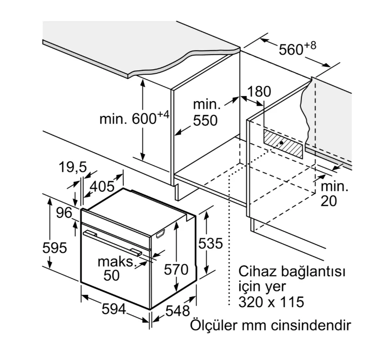 SİEMENS HJ852GYN0T Ankastre Fırın 60 x 60 cm