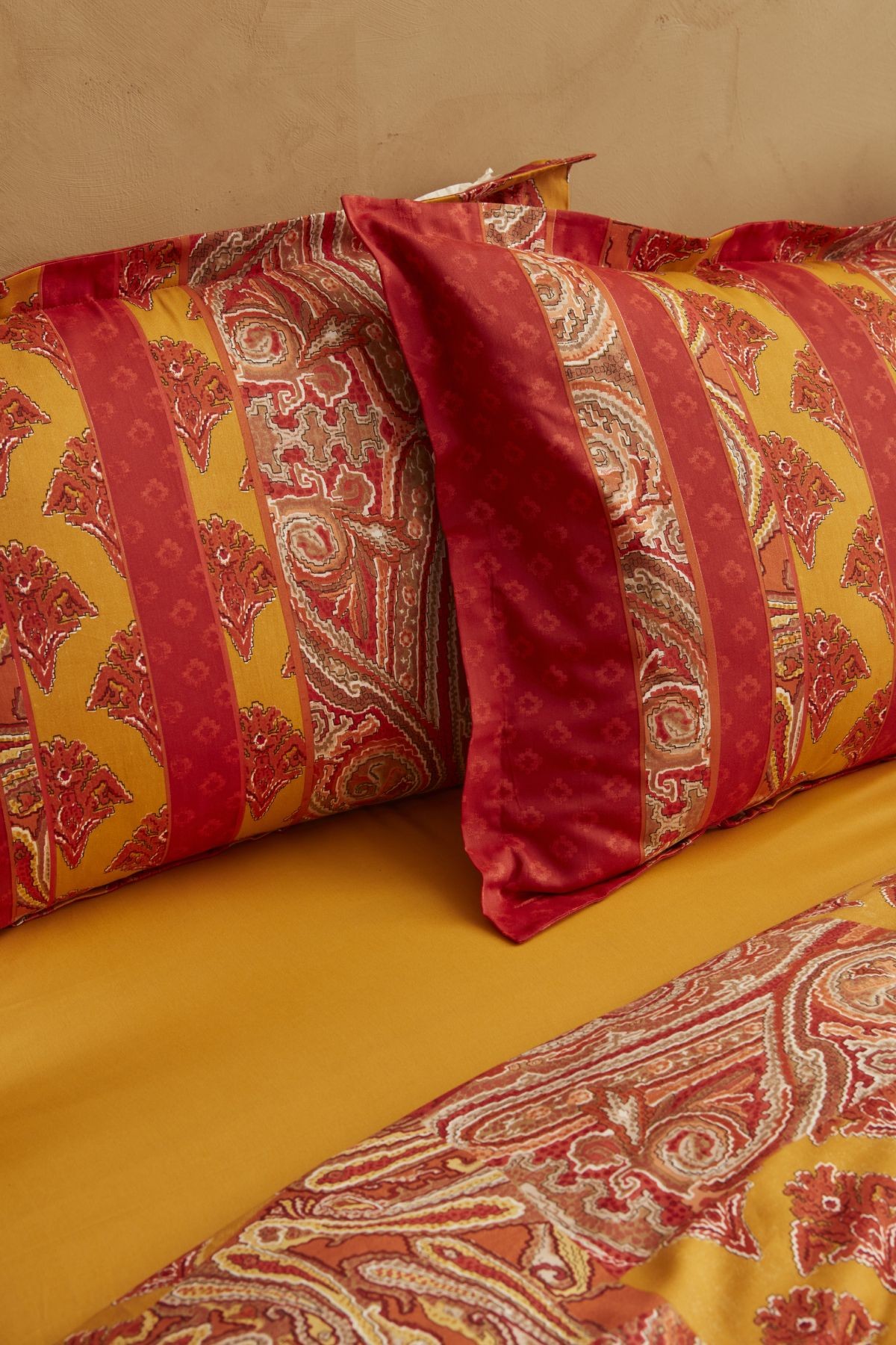 Marıs Terracotta %100 Pamuk Çift Kişilik Saten Nevresim Takımı