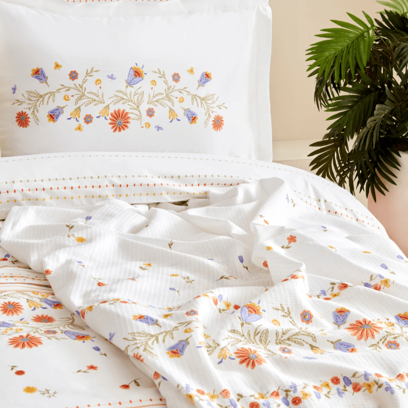Karaca Home Clarice %100 Pamuk Çift Kişilik Nevresim Pike Hediyeli Takım Multicolor