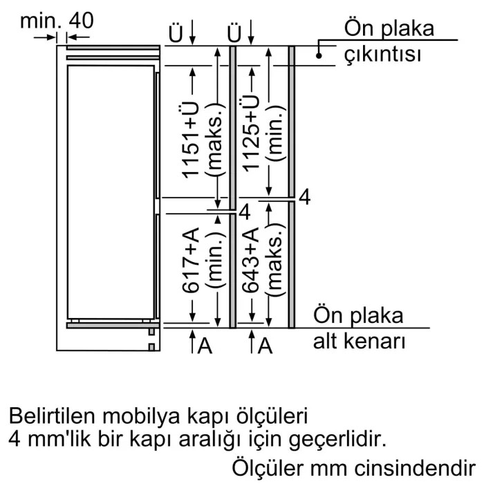 Siemens KI87SAFE0N 272 lt Ankastre Buzdolabı