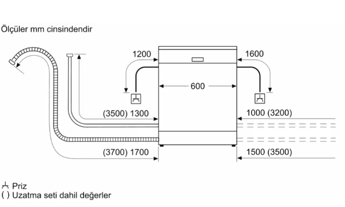 Siemens IQ100 SN216W00DT 6 Programlı Bulaşık Makinesi