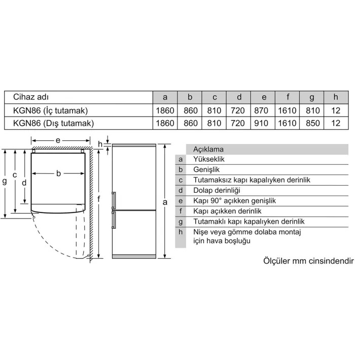 Siemens KG86NAID2N XXL Kolay Temizlenebilir Inox Nofrost Buzdolabı