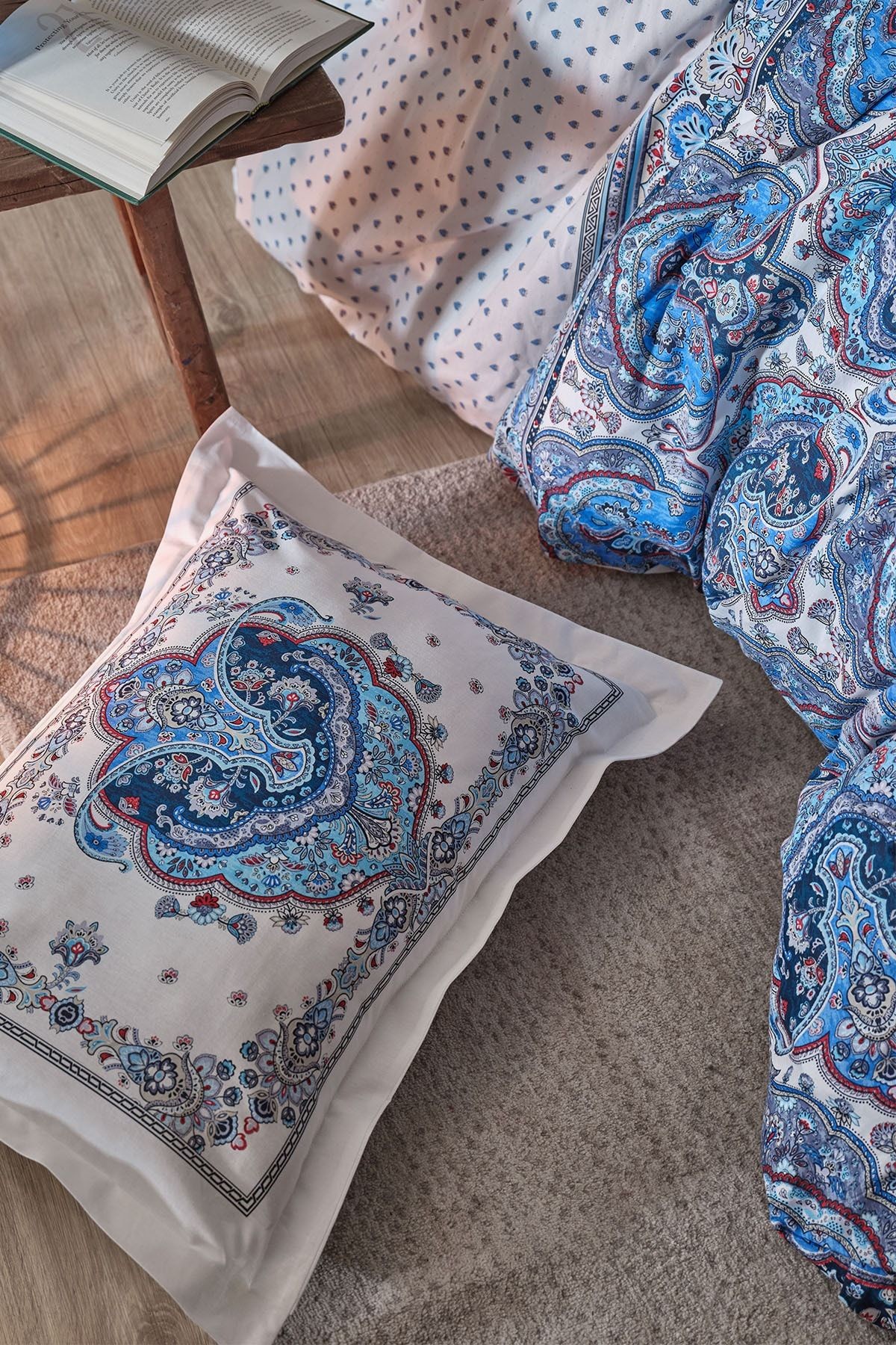 Karaca Home Maisha Mavi Çift Kişilik %100 Pamuk Nevresim Takımı