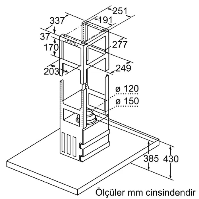 Siemens LF97BBM50 90 cm Inox Ada Tipi Davlumbaz