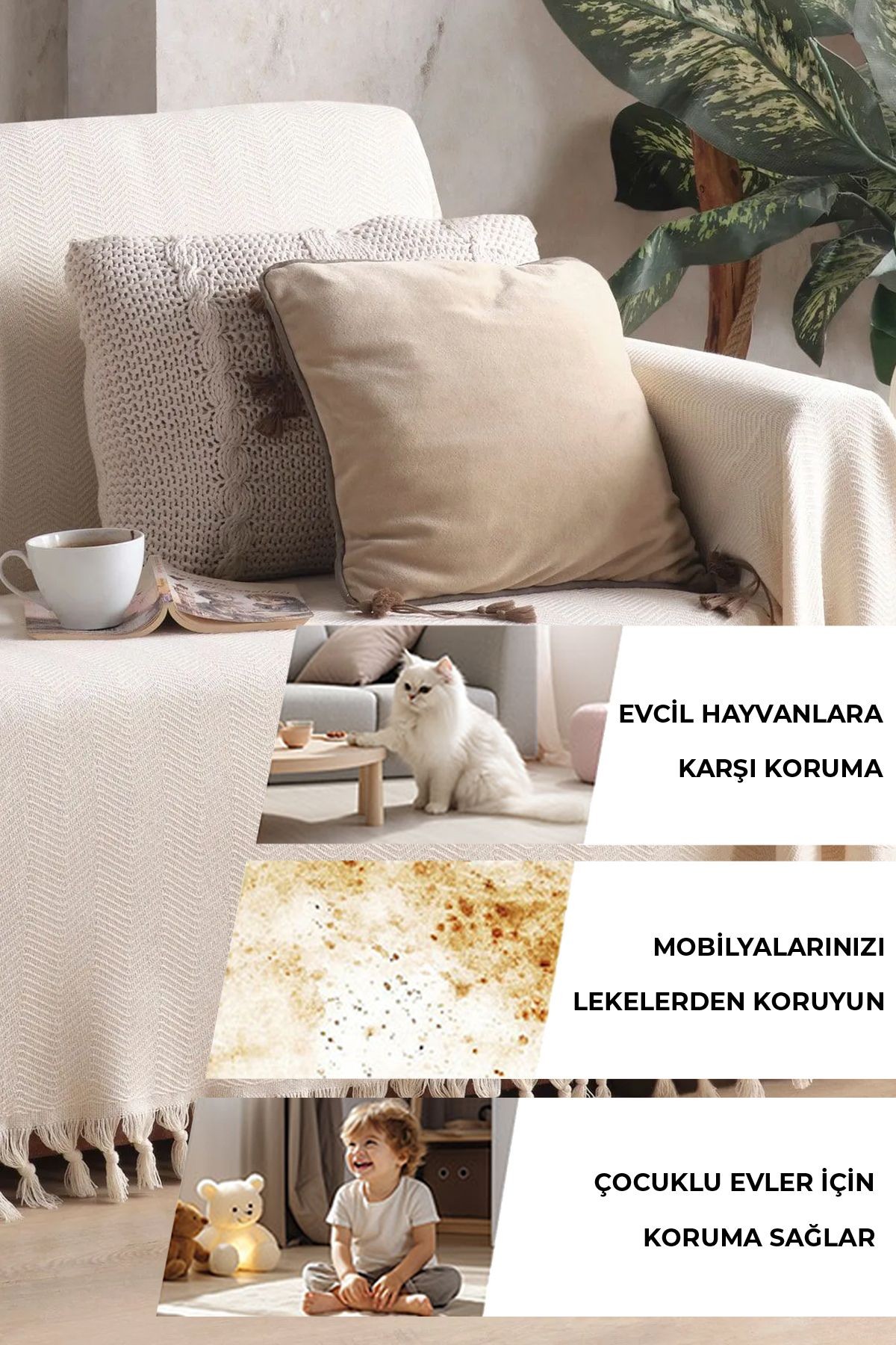 Kazayağı Antrasit Koltuk Örtüsü Kolları Kaplayan180x300