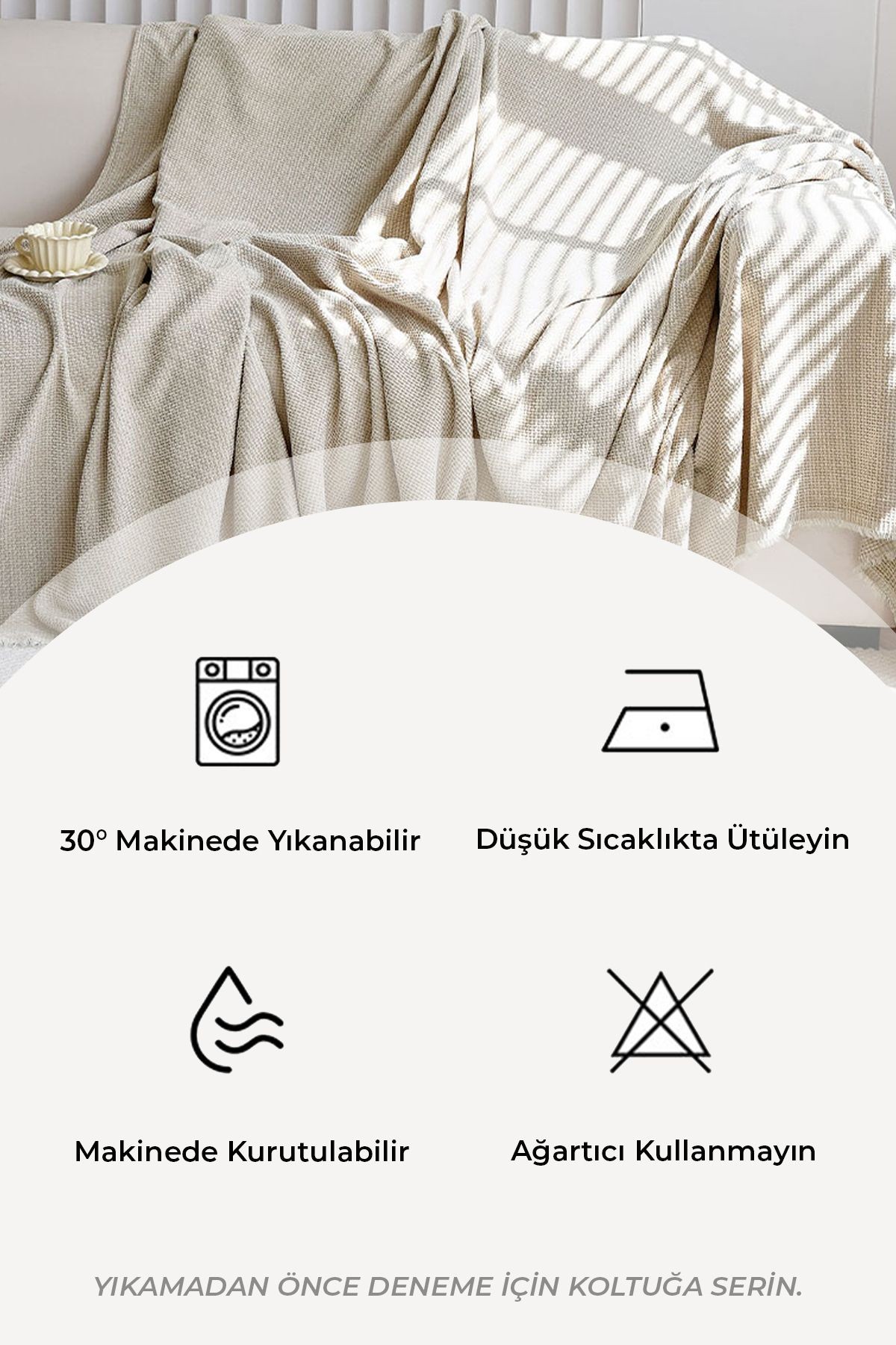 Kazayağı Antrasit Koltuk Örtüsü Kolları Kaplayan180x300