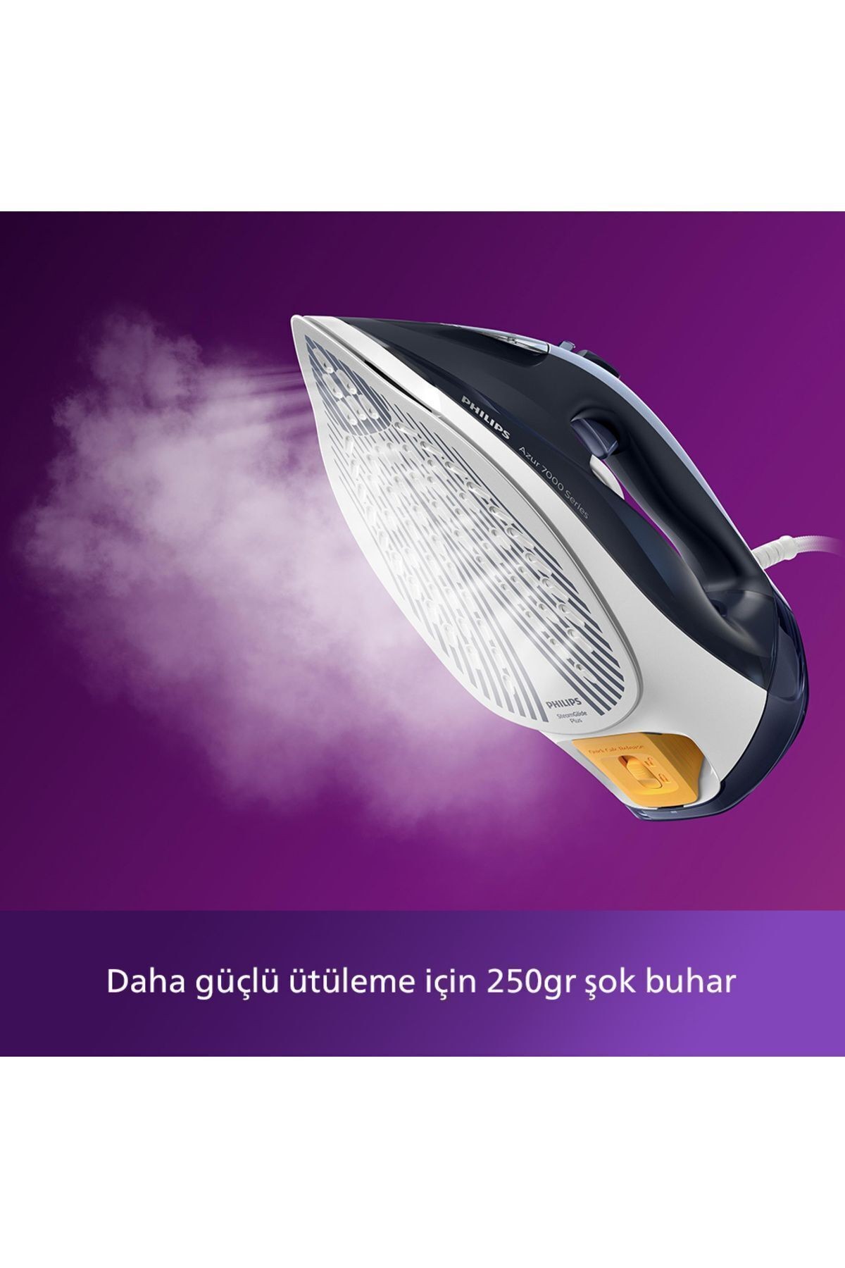 7000 Serisi Buharlı Ütü, 2800W, SteamGlide Plus Taban, 50 g/dk Buhar, 250 g Şok Buhar, DST7030/20