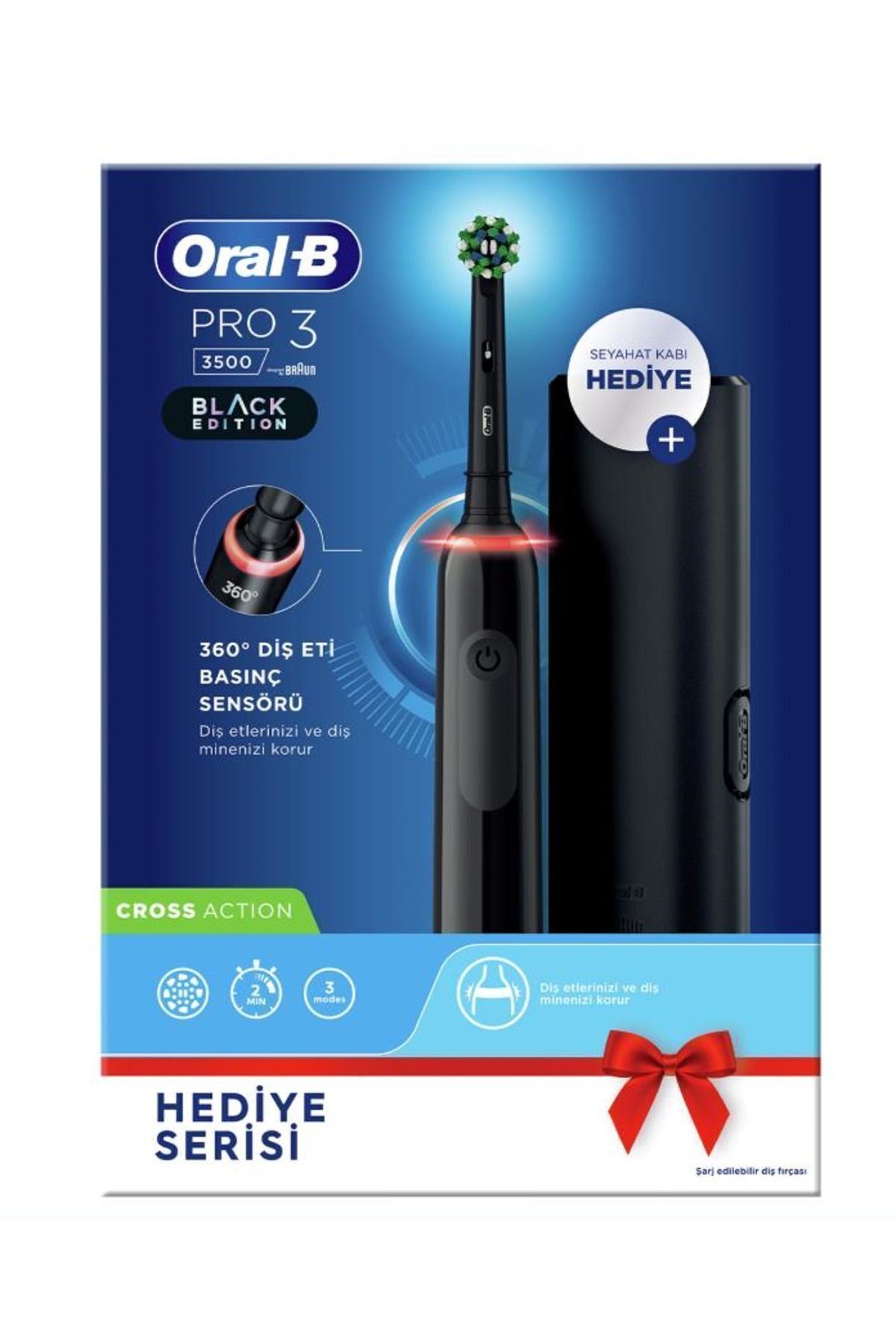 Oral-B Pro 3 3500 Siyah Şarjlı Diş Fırçası