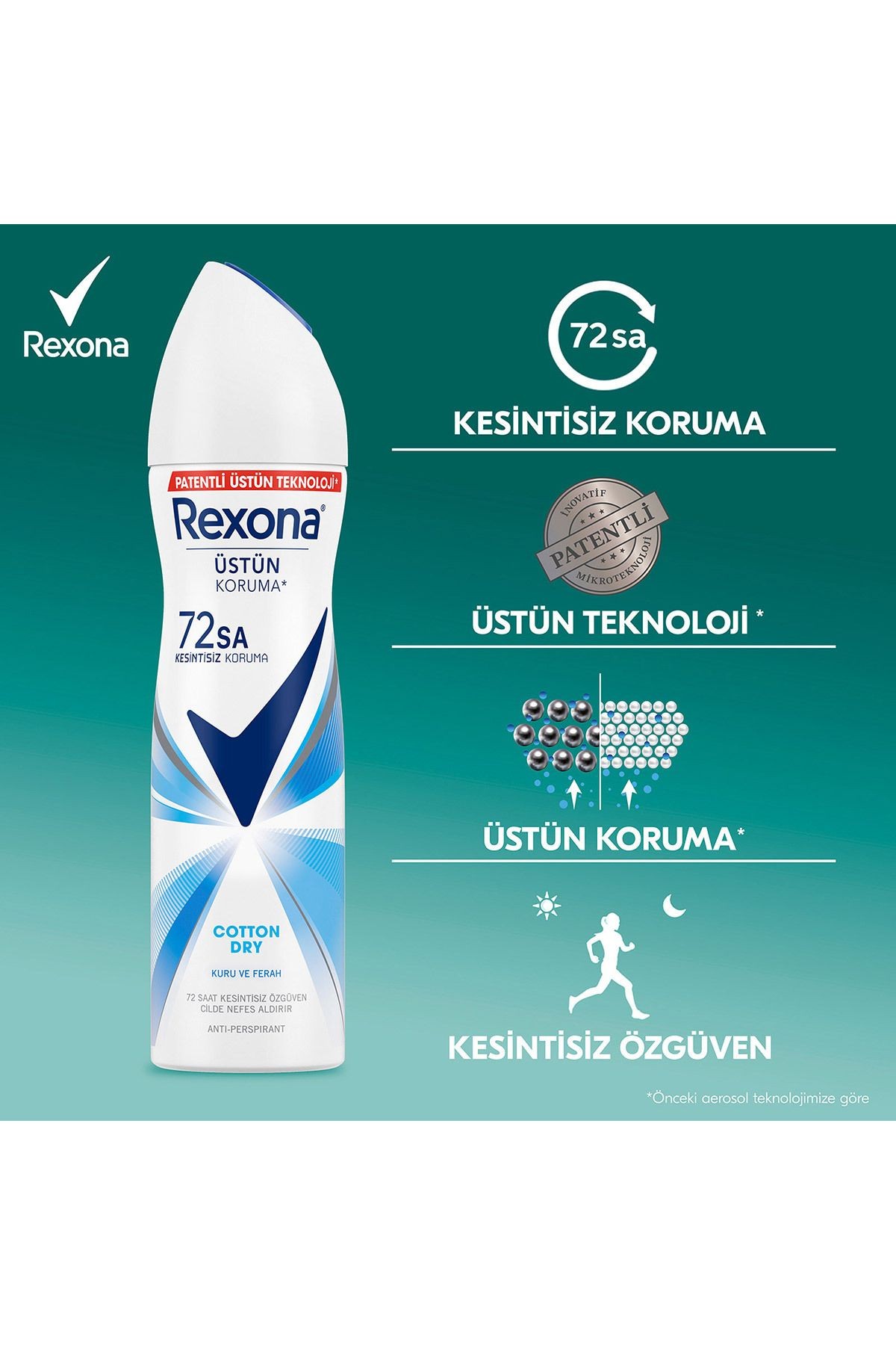 Rexona Cotton Dry 3 Adet 150 ml Kadın Deodorant
