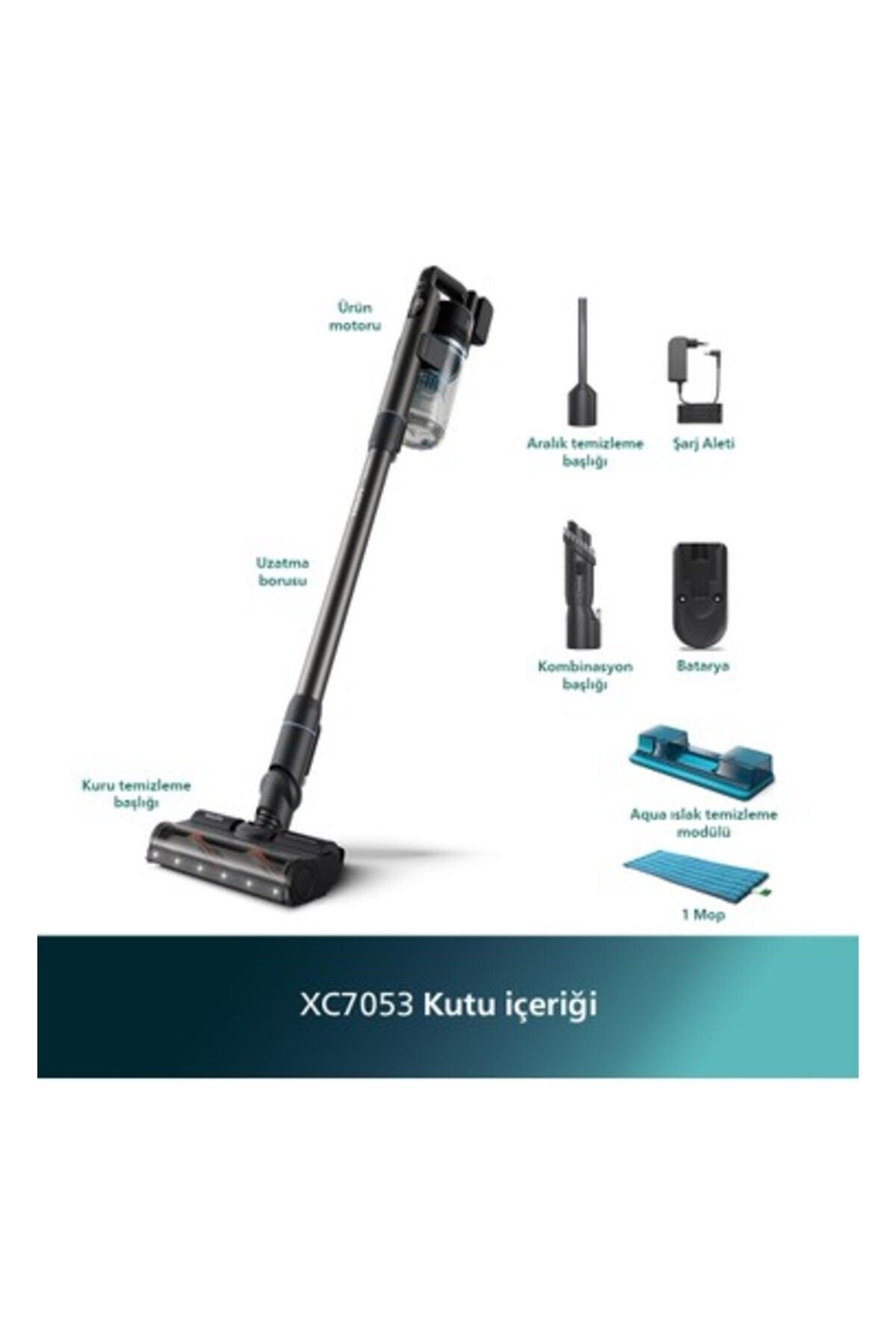 Philips 7000 Serisi Aqua XC7053/01 Şarjlı Dikey Süpürge