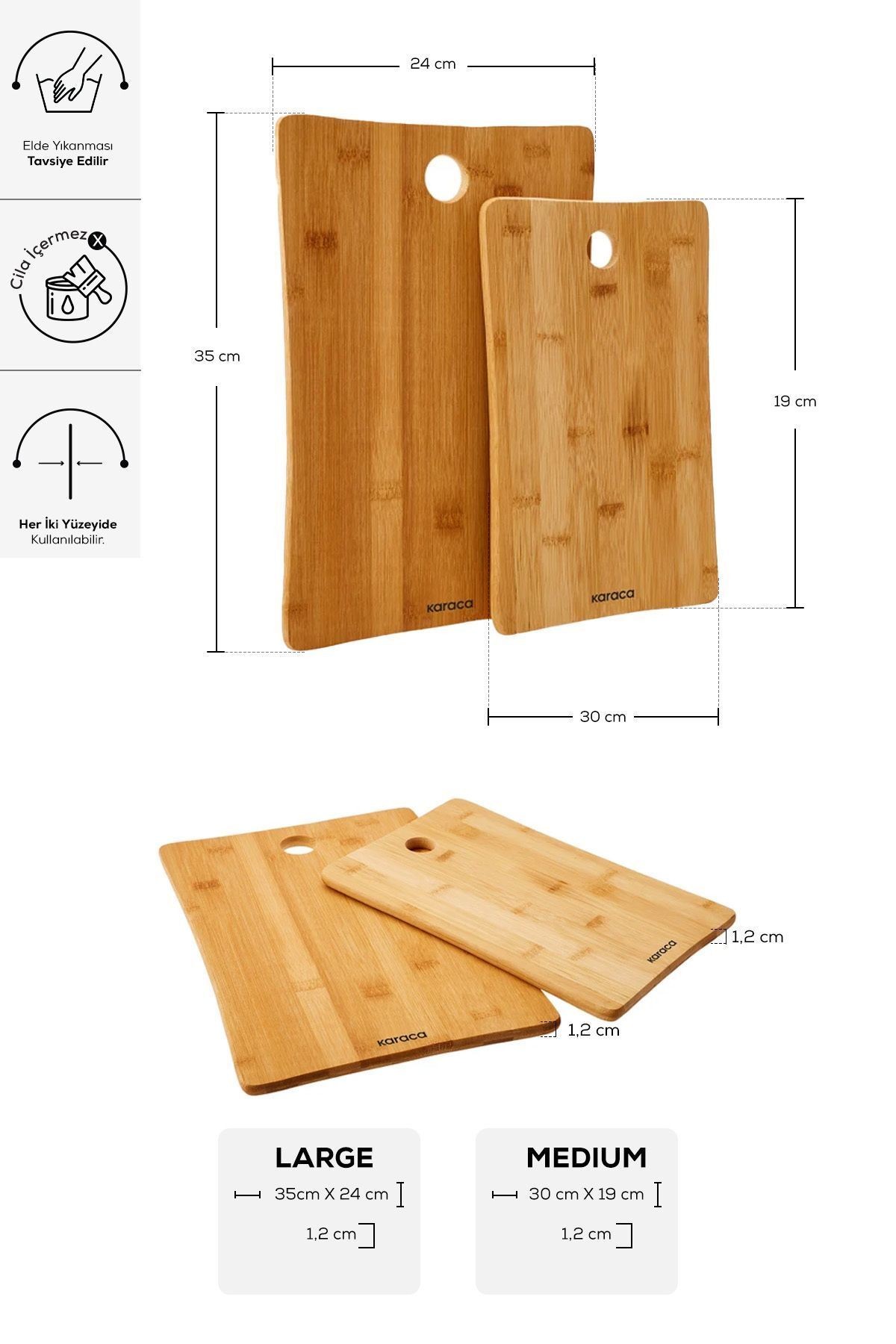 Karaca Bamboo 2'li Bambu Kesme Tahtası 30/35 Cm 051KSERI