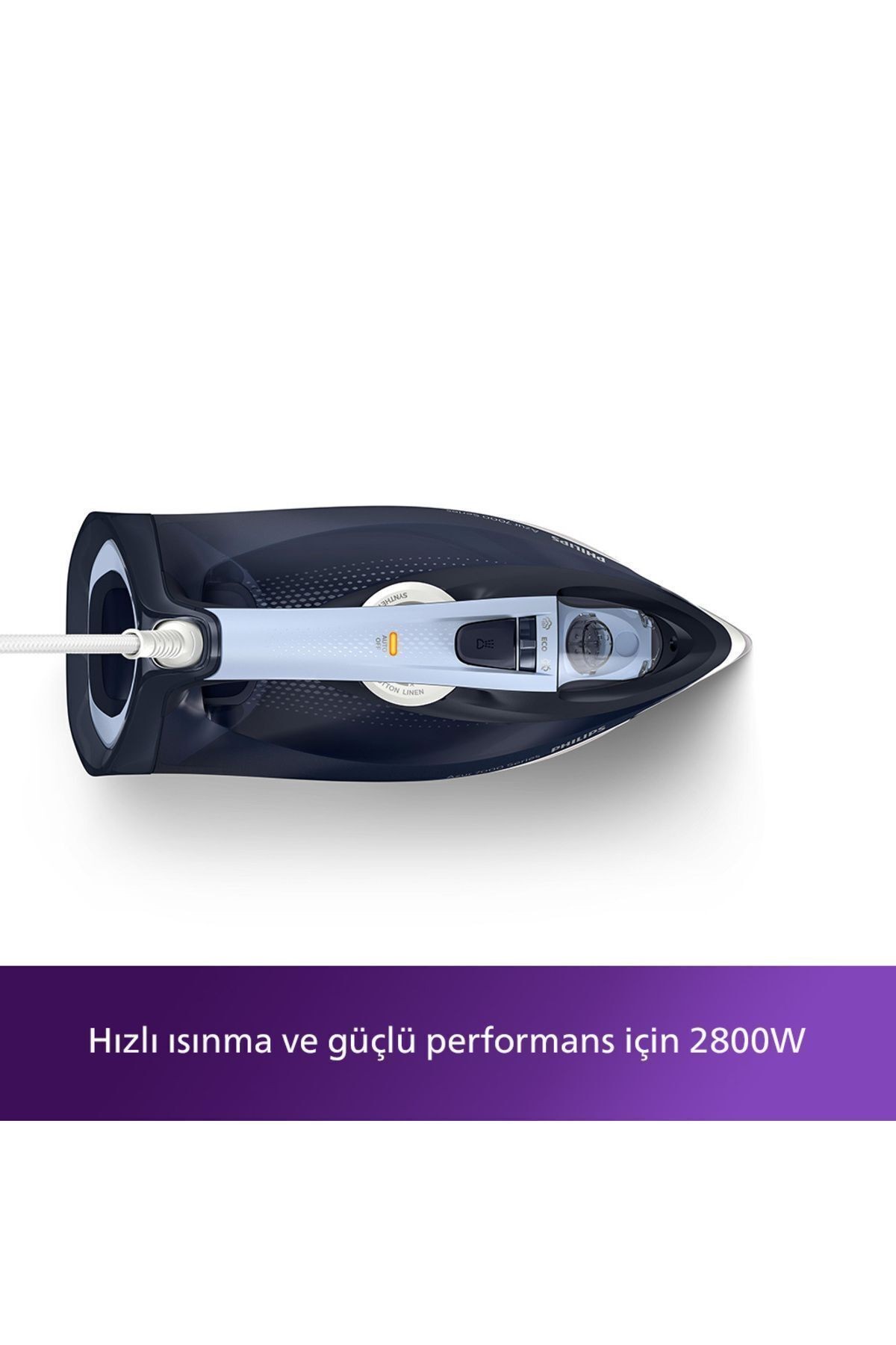 7000 Serisi Buharlı Ütü, 2800W, SteamGlide Plus Taban, 50 g/dk Buhar, 250 g Şok Buhar, DST7030/20