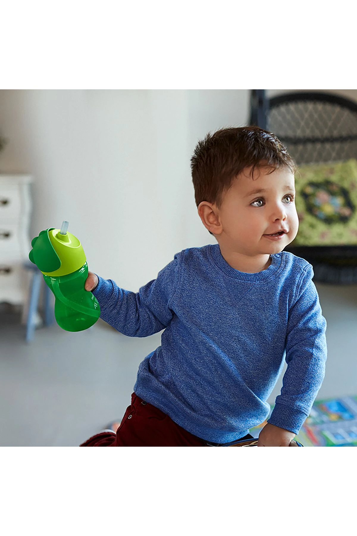 Yeşil Pipetli Bardak 300 ml Yeni Model