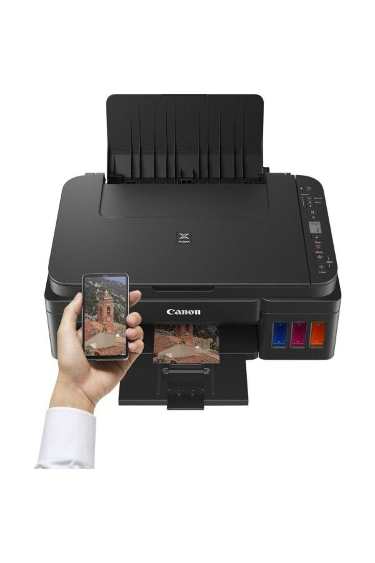 Canon Pixma G3410 Wi-Fi + Tarayıcı + Fotokopi Renkli Çok Fonksiyonlu Tanklı Mürekkep Püskürtmeli Yazıcı
