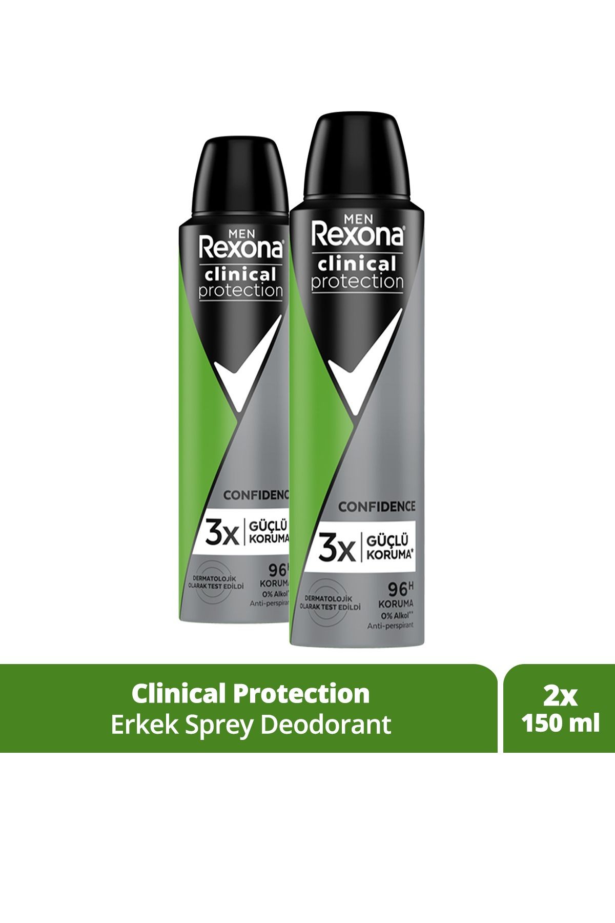 Rexona Clinical Protection Confidence 2 Adet 150 ml Erkek Deodorant