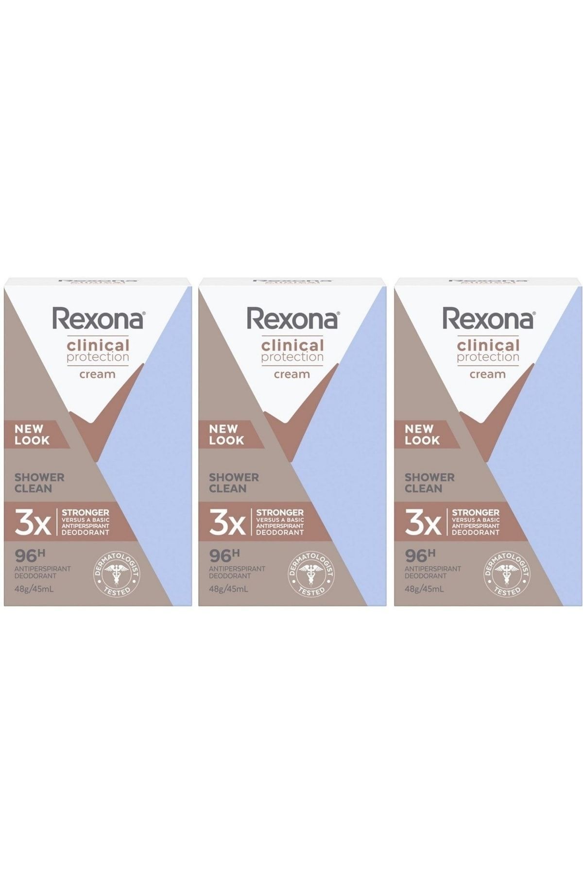 Rexona Clinical Protection Shower Clean 3 Adet 45 ml Kadın Stick Deodorant