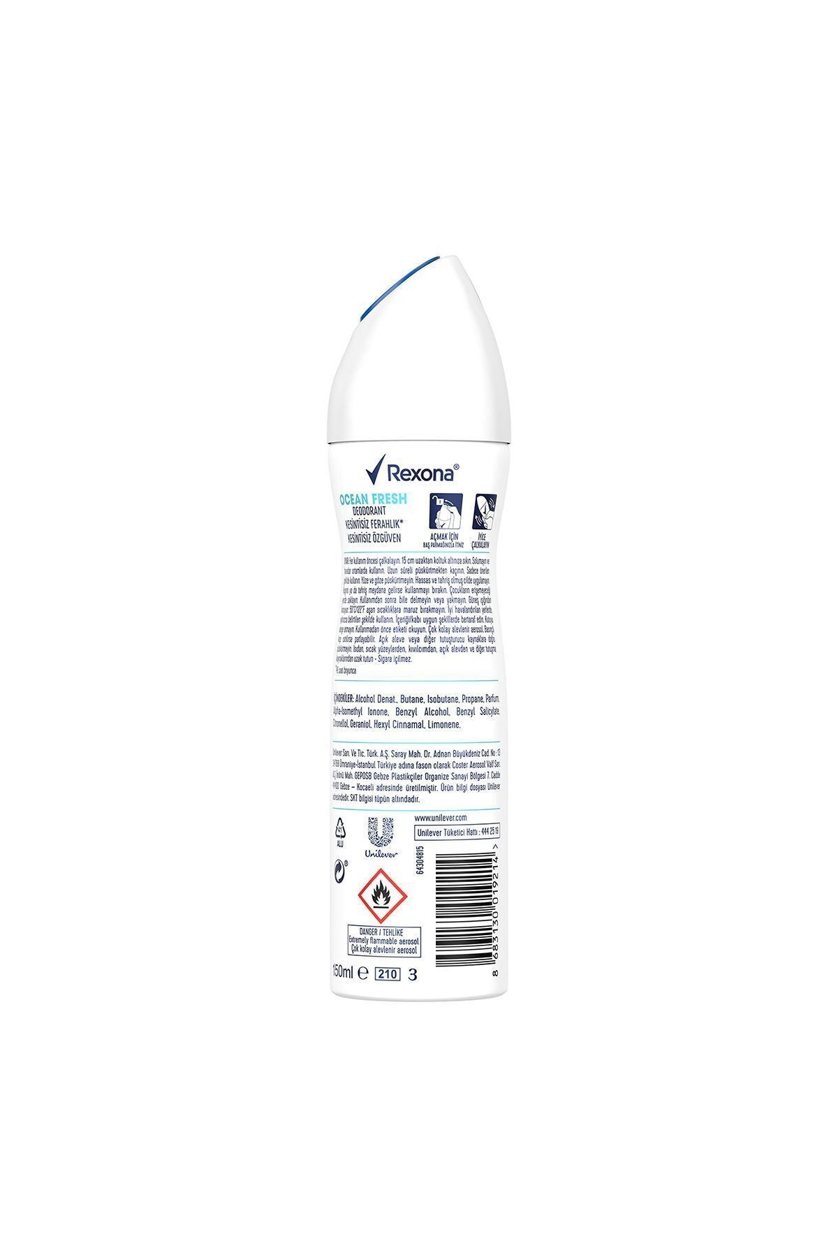 Rexona Ocean Fresh %0 Alüminyum 150 ml 3 Adet Kadın Deodorant
