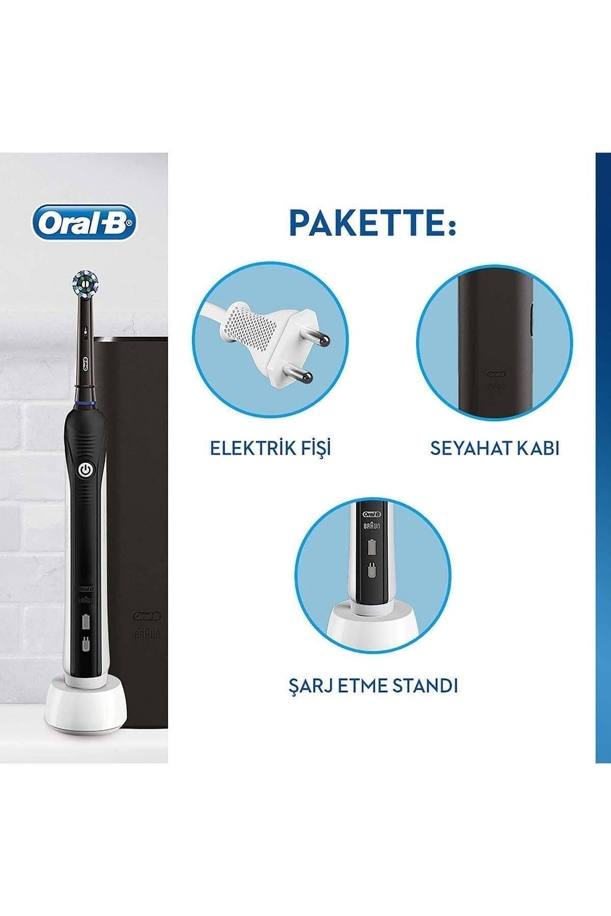 Pro 750 Şarj Edilebilir Diş Fırçası Cross Action Siyah