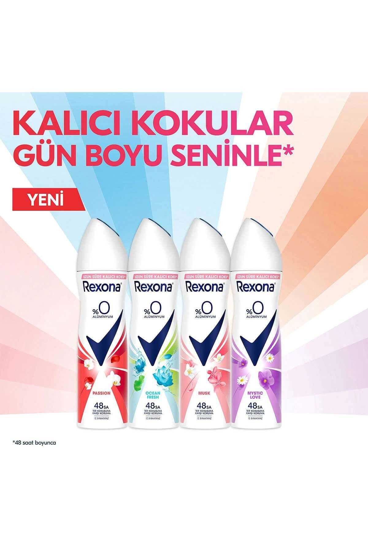 Rexona 0% Alüminyum Passion 150 ml Kadın Deodorant 3 adet