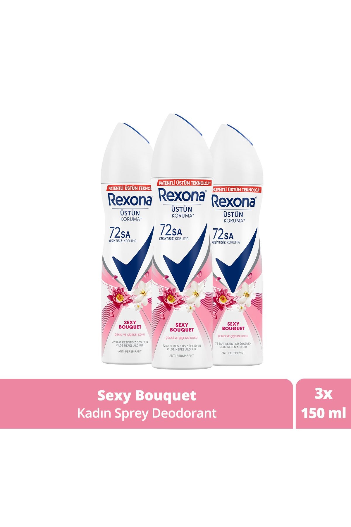 Rexona Kadın Sprey Deodorant Sexy Bouquet 150 ml X3