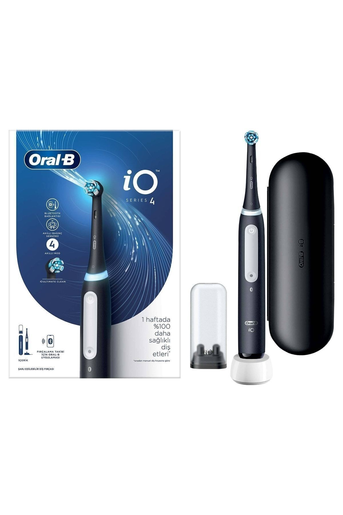 Oral-B iO 4 Siyah Şarjlı Diş Fırçası