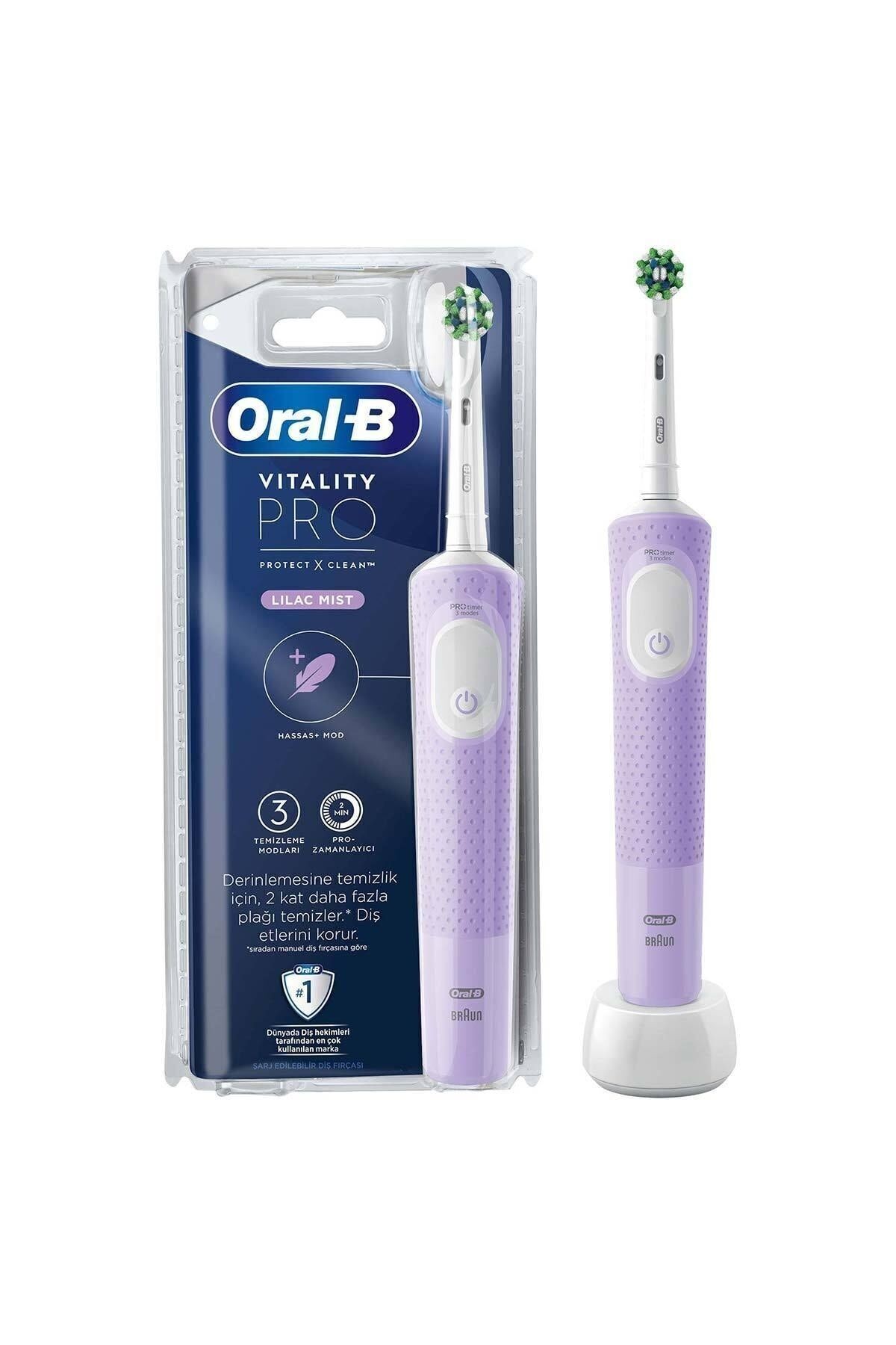 Şarjlı/elektrikli Diş Fırçası Vitality Pro Lila Koruma Ve Temizlik