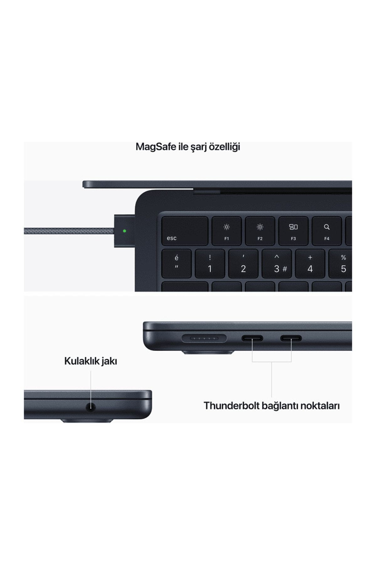 Macbook Air 13.6" M2 8gb 256gb Ssd Gece Yarısı