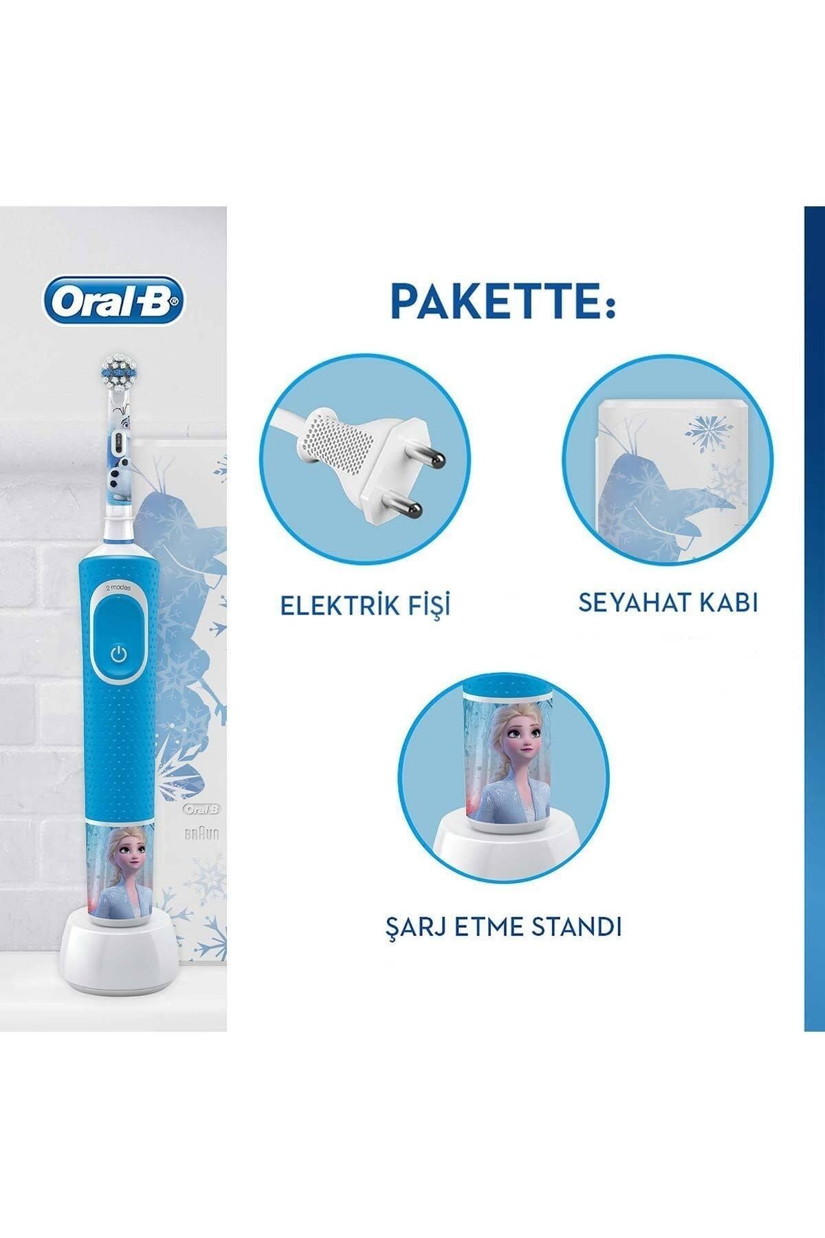 Çocuklar Için Şarj Edilebilir Diş Fırçası D100 Frozen Özel Seri - Taşıma Kutusu