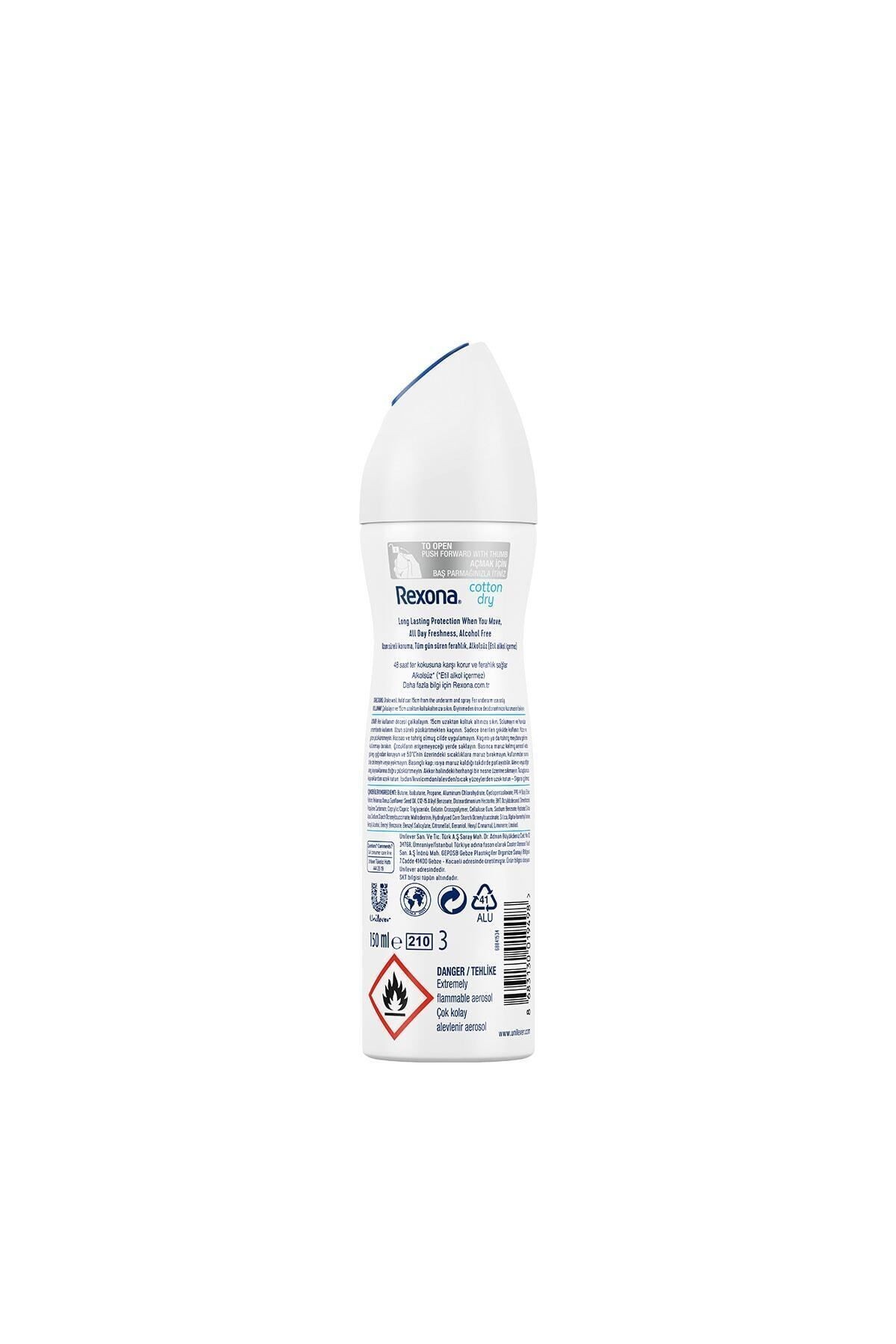 Kadın Sprey Deodorant Cotton Dry 150 ml x3 Adet