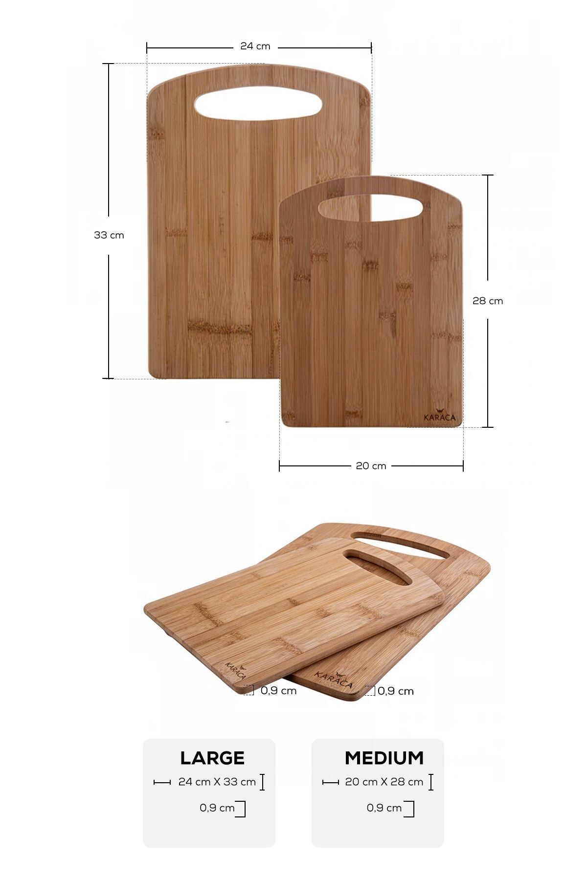 Karaca Stark 2 Li Bambu Kesme Tahtasi 28/33 Cm