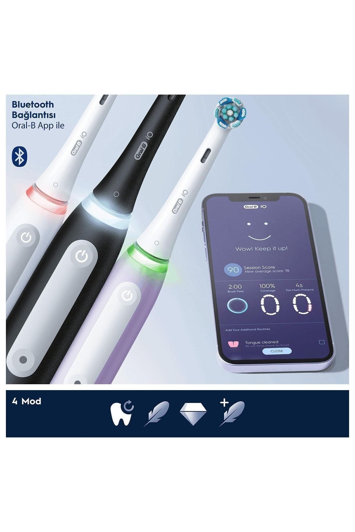 Oral-B iO 4 Siyah Şarjlı Diş Fırçası