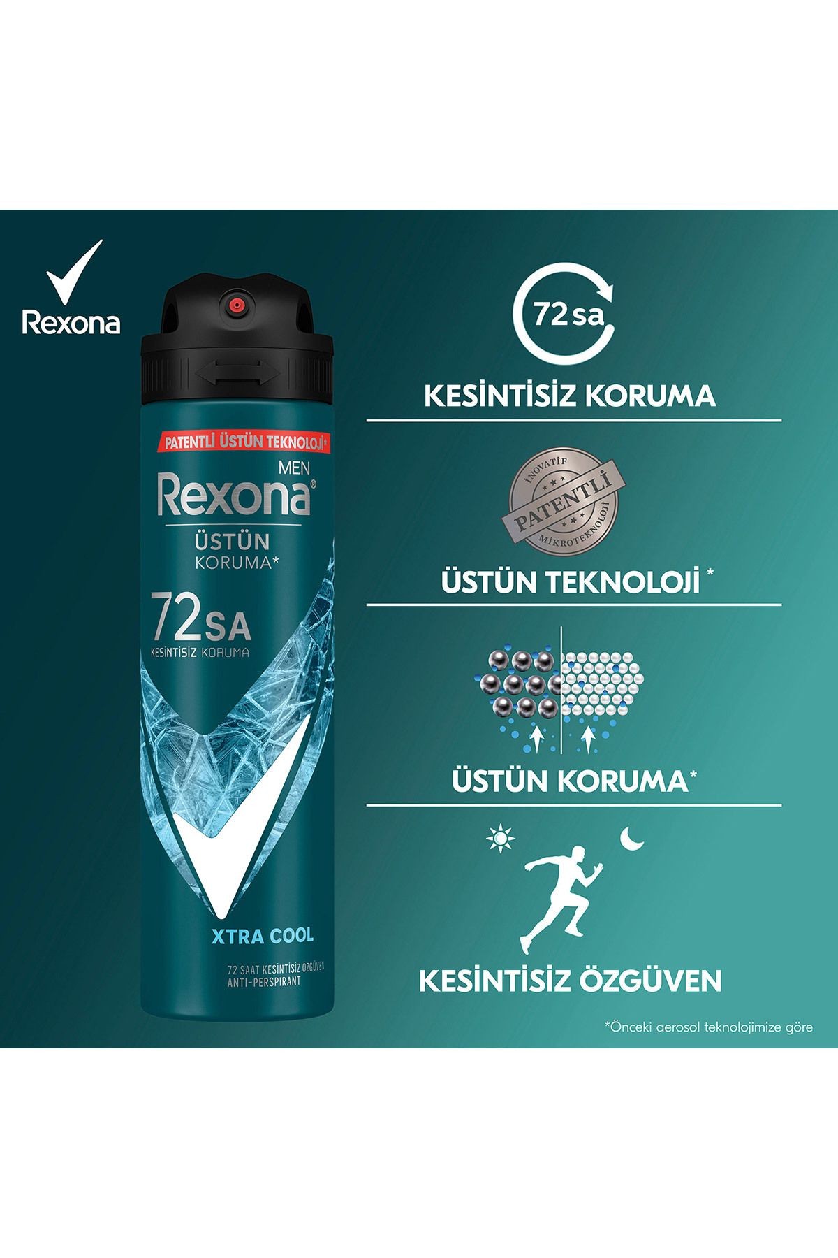 Rexona Üstün Koruma Xtra Cool 150 ml Erkek Deodorant 150 ml 3 Adet