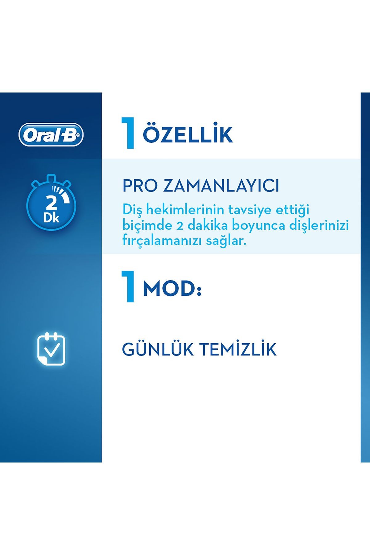 D100 Vitality Cross Action Şarjlı Diş Fırçası - Mavi