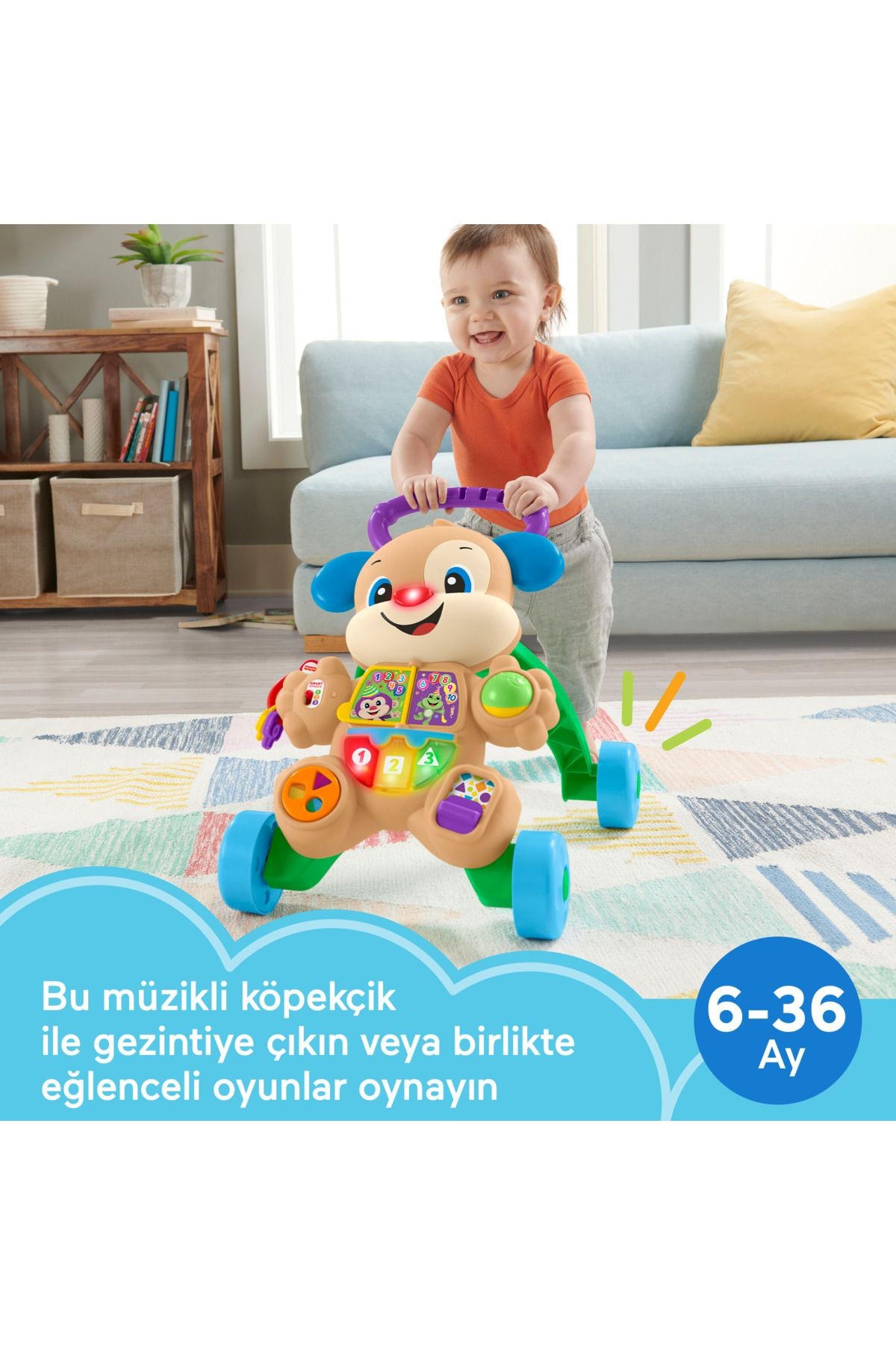 Fisher-Price® LnL Yaşa Göre Gelişim™ Eğitici Köpekçik Yürüteç (Türkçe ve İngilizce) | FTG10