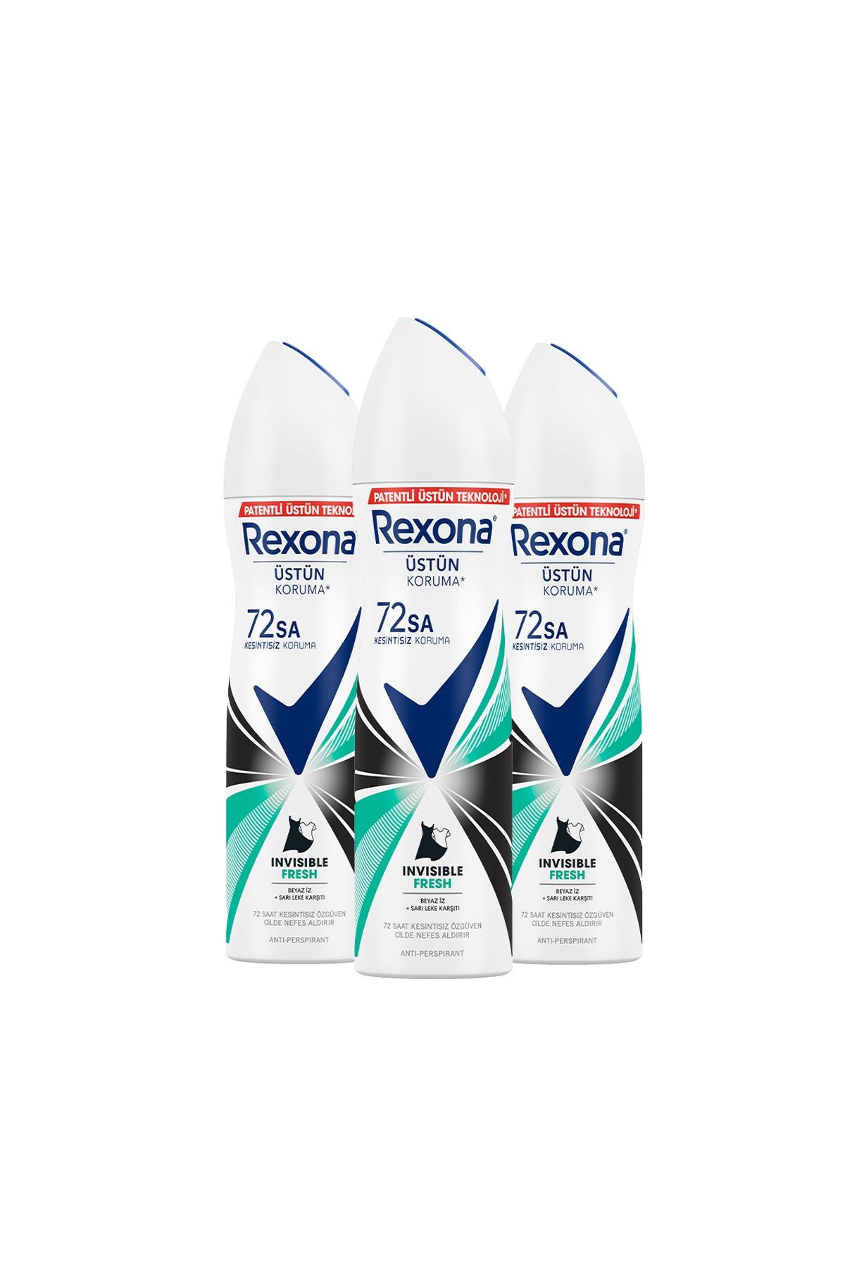 Rexona Rexona Kadın Sprey Deodorant Invisible Fresh Deep 72 Saat Kesintisiz Üstün Koruma 150 ml x3
