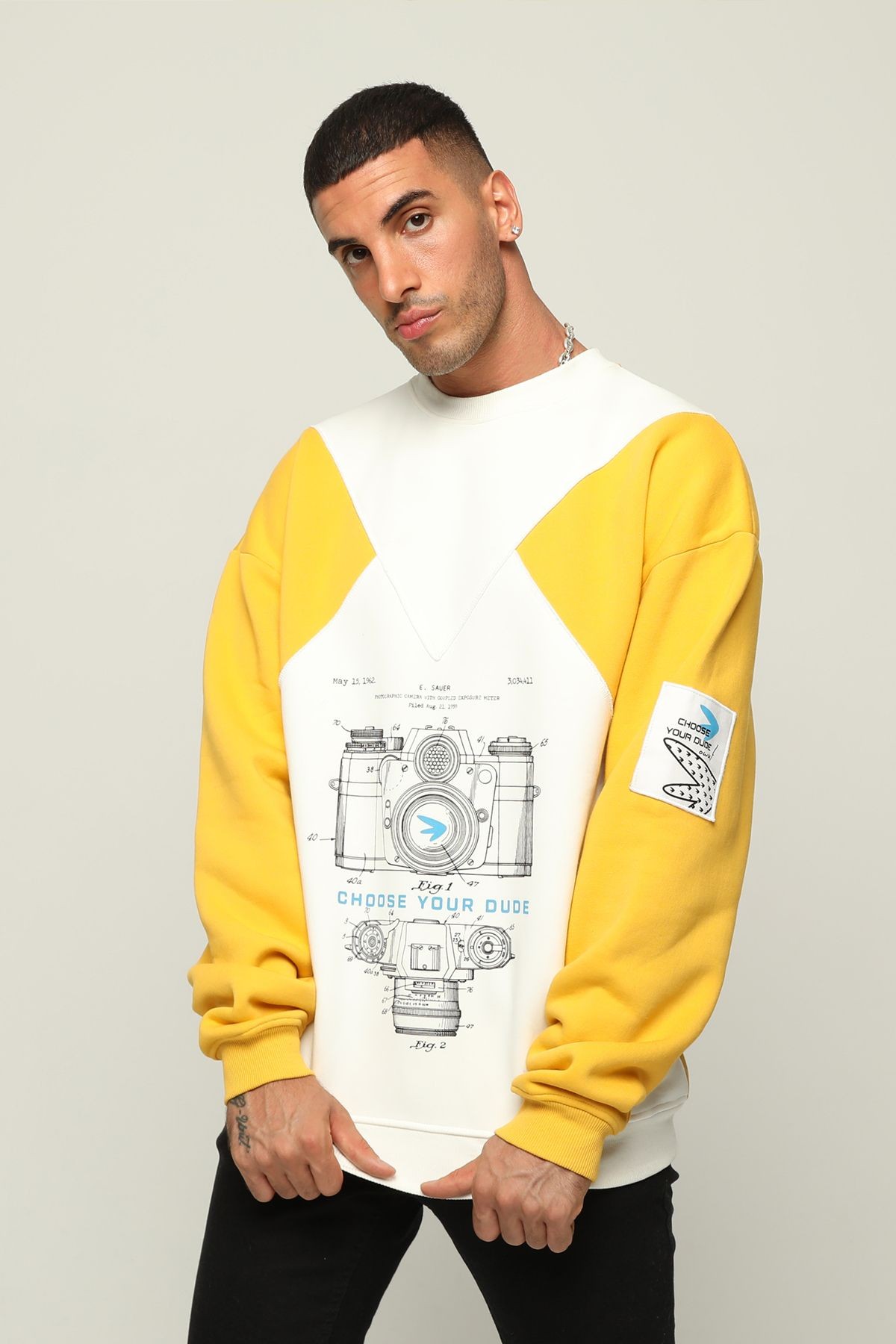 Erkek Oversize Baskılı Sweatshirt