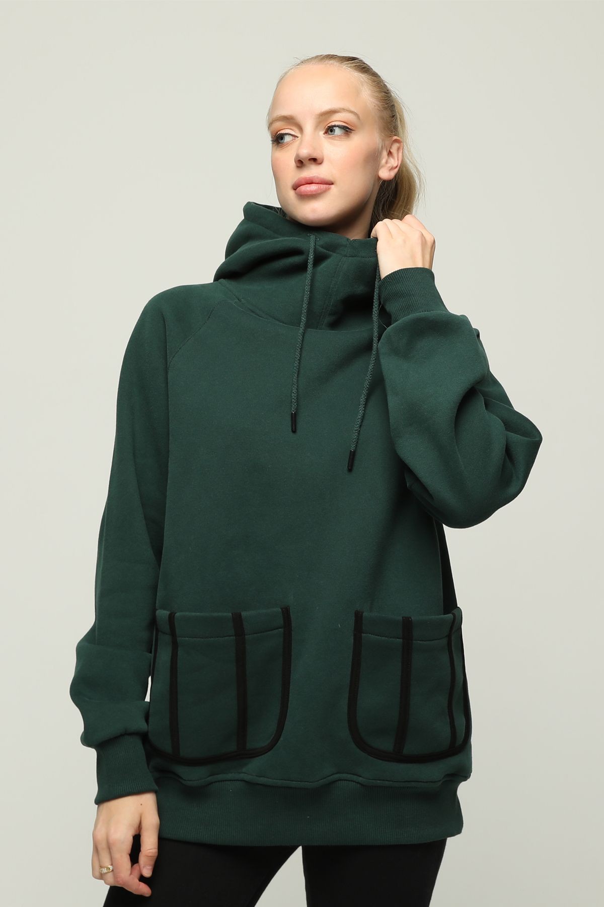 Oversize Cep Detaylı Sweatshirt